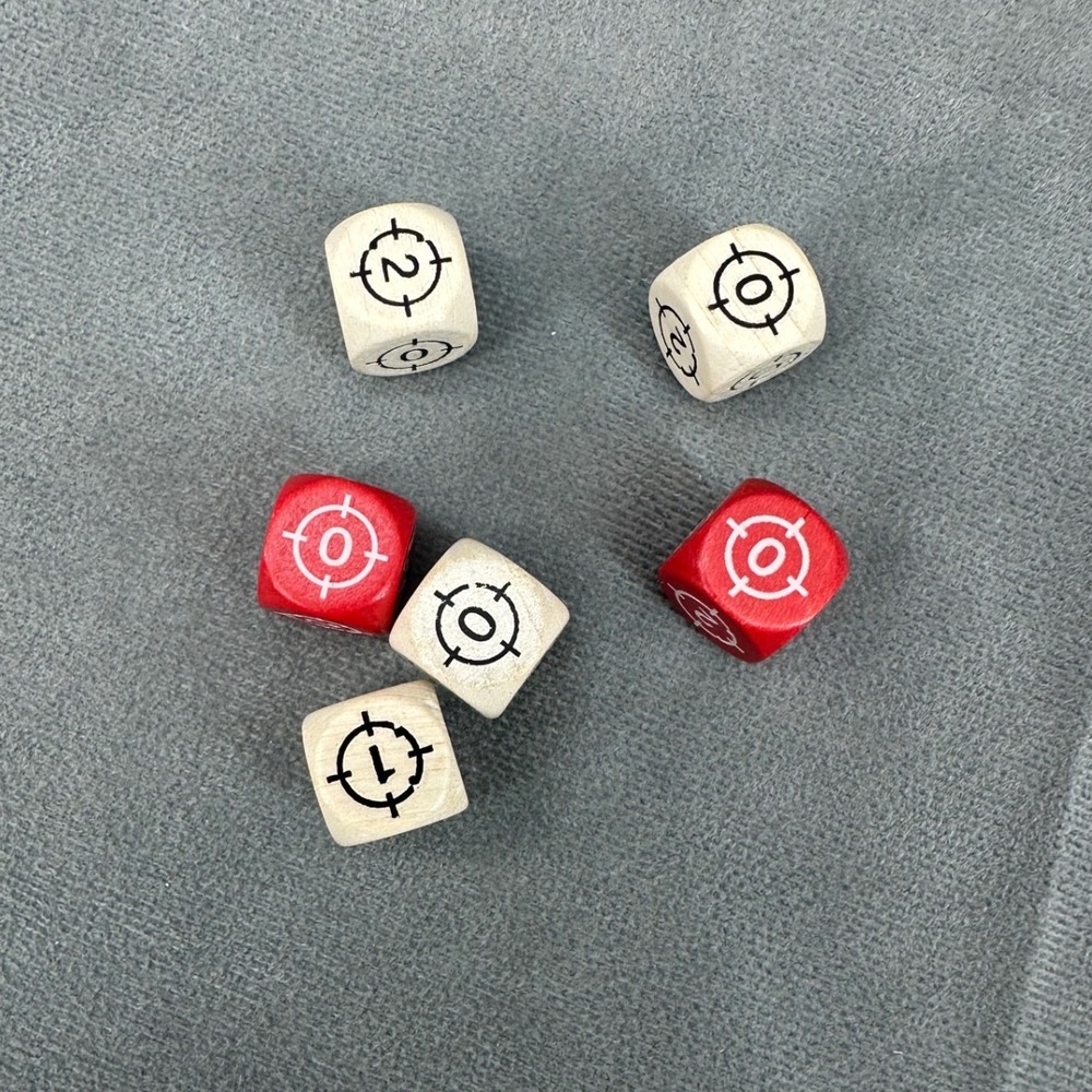 Space Crusade Base Game Wood Dice Set Red White Original Replacement Part Piece